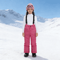 thumbnail image 1 of CCRFTGI Snow Pants Kids Snowboarding Straps Adjustable Baggy Snow Pants Winter Snow Pants Boys Athletic Outdoor Waterproof Windproof Snowsuit Hot Pink 8-9Y, 1 of 4