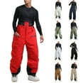 thumbnail image 1 of CCRFTGI Snow pants men Baggy Big and tall Snowboarding Adjustable Straps Ski Pants Winter Athletic Waterproof Insulated Straps Overalls mens snow bibs Light Green M, 1 of 5