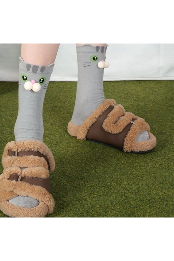 Socks for women-Funny Cat Balls Socks, 2026 New Funny Animal Socks, Cute Cat Sock with Balls for Womens gifts for women(Gray)