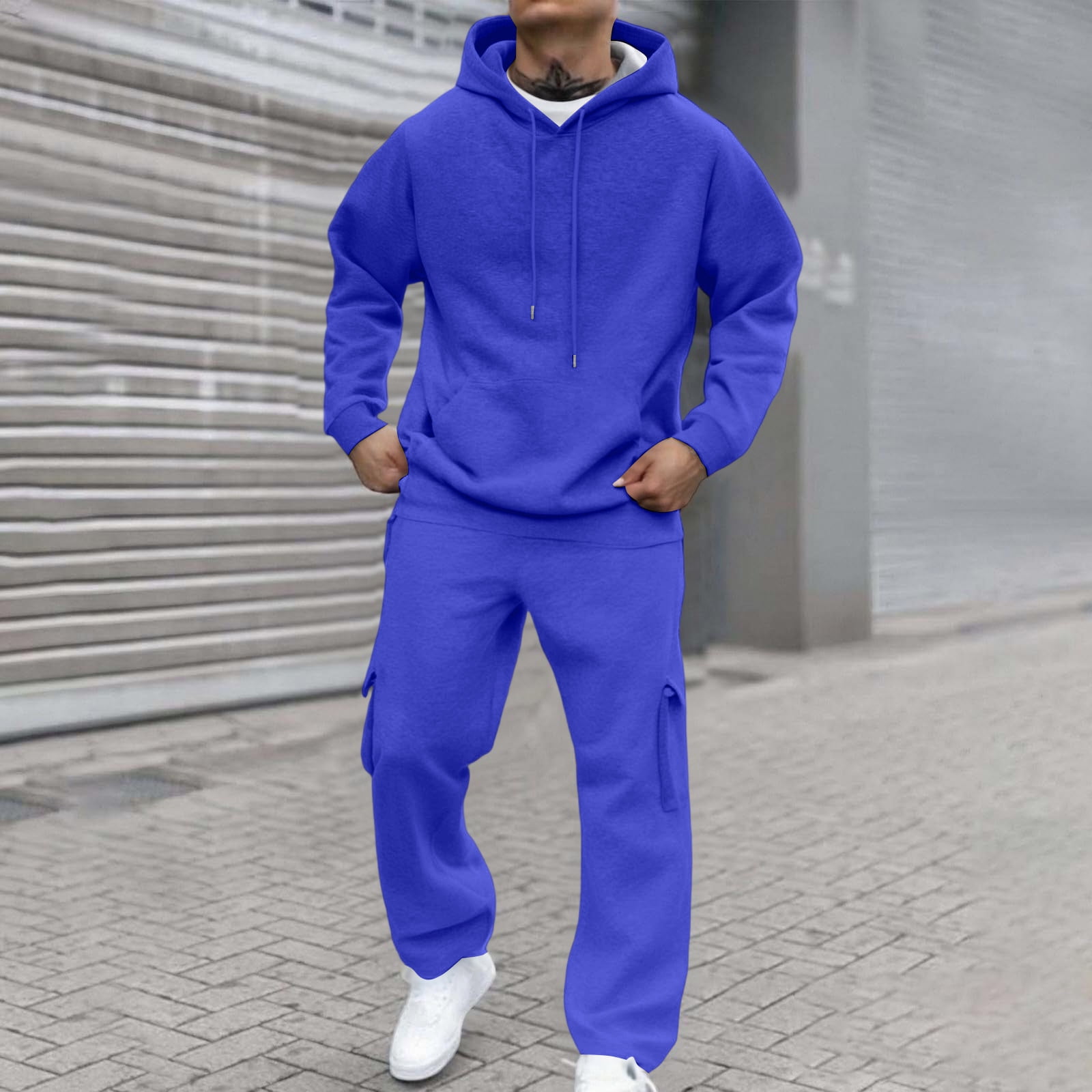 CCRFTGI Sweat Suits Men Athletic 2 Piece Zip-Up Hoodie and