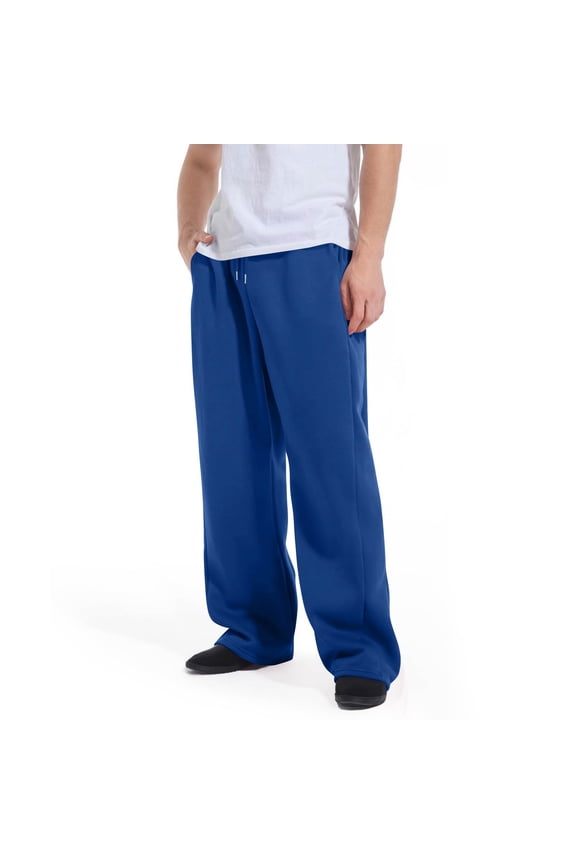Sweatpants for Men Big & Tall Elastic Waist Pants Fall Winter Baggy Drawstring Sweatpants Jogging Light Weight Trousers Royal Blue XXXL