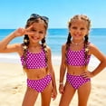 thumbnail image 1 of CCRFTGI Swimsuit for Kids Girls Size 7-8 2 Piece Set Swimming Bikinis Beach Holiday Bathing Suits Summer Cute Polka Dots Girls Clothes Tankini Swimsuits Swimwear Hot Pink 3-4 Years, 1 of 9