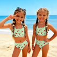 thumbnail image 1 of CCRFTGI Swimsuit for Kids Girls Size 7-8 Two Piece Sets Swimming Bikini Set Beach Holiday Bathing Suits Cute Summer Fruit Print Girls Fashion Tankini Swimsuits Swimwear Green 5-6 Years, 1 of 9