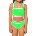 thumbnail image 1 of CCRFTGI Swimsuit for Child Girls Size 10-12 Summer 2 Piece Beach Sport Swimsuits Swimming Girls Fashion Bathing Suits Fluorescent Green 3-4 Years, 1 of 5