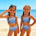 thumbnail image 1 of CCRFTGI Swimsuits for Child Girls Size 6-7 Two Piece Sets Swim Vacation Bathing Suits Beach Holiday Fruit Print Girls Bikini Cute Summer Girls Fashion Swimsuits Swimwear Blue 1-2 Years, 1 of 9