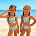 thumbnail image 1 of CCRFTGI Swimsuits for Child Girls Size 7 Two Piece Sets Swimming Bathing Suits Beach Holiday Floral Print Bikinis Cute Summer Girls Fashion Swimsuits Swimwear Multicolor 5-6 Years, 1 of 9