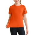 thumbnail image 1 of CCRFTGI T Shirt for Girls Athletic Quick Dry T Shirts Crew Neck Orange T Shirt 2025 Summer Plain Short Sleeve Shirts,Orange 4-5 Years, 1 of 4