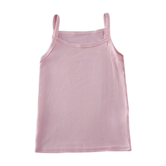 CCRFTGI Tank Tops for Kids Girls Size 10-12 Camisole Casual Sleeveless Layering Shirts Soft Cotton Tank Top Breathable Summer Girls Undershirts Light pink 3-4 Years