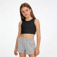 thumbnail image 1 of CCRFTGI Tank Tops for Kids Girls 8-10 Dance Ribbed Casual Seamless Vest Crop Trendy Racerback Crop Top Black 5-6 Years, 1 of 4