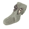 thumbnail image 1 of CCRFTGI Tights for Girls Cable Knit Bow Warm Leggings Seamless Cotton Cute Little Girl Pantyhose Gray 2-4 Years, 1 of 2