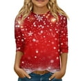 CCRFTGI Ugly Christmas Girls 3/4 Sleeve Shirts Size 7-8 Hot Pink Girls