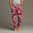 thumbnail image 1 of CCRFTGI Valentines mens pajama pants Soft Funny Love Heart Print PJ Bottoms with pockets Lounge Elastic Waist Pajamas Pants Lightweight 2026 Fashion PJ Bottoms with pockets White XXXL, 1 of 7
