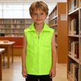 thumbnail image 1 of CCRFTGI Vest for Kids Girls Boys Size 7-8 Volunteer Uniform Breathable Lapel Collar Mesh Zipper Uniform Vests Girls Clothes Work Vest Fluorescent Green 9-10 Years, 1 of 5