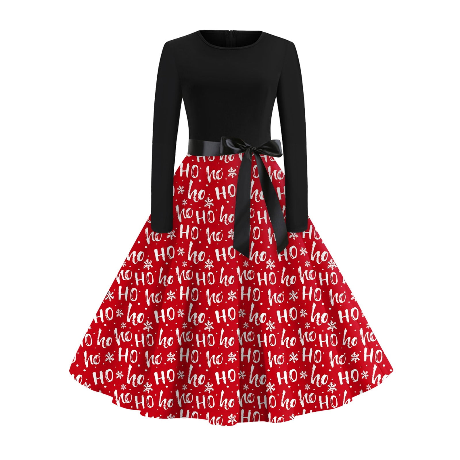 CCRFTGI Womens Christmas Dress 2024 Plus Size Xmas Snowflake Print