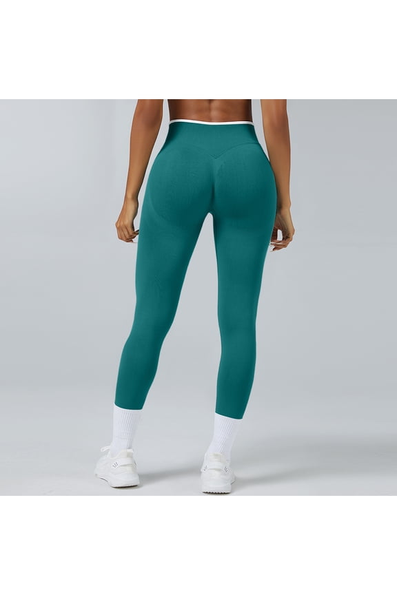 Womens Leggings Butt Lifting High Waisted Booty Scrunch Gym Yoga Pants Impact Sports Leggings Athletic Tummy Control quick-dry Women's Leggings Turquoise L