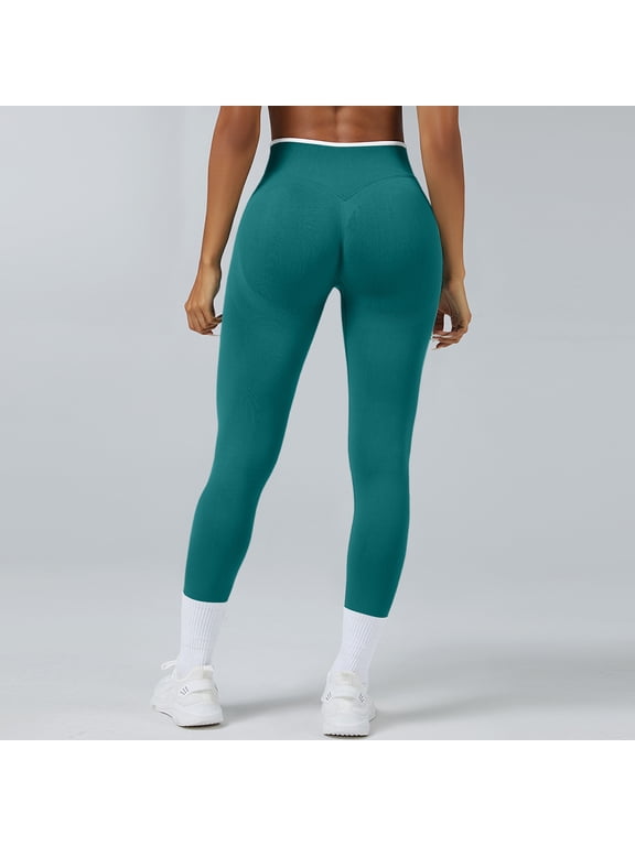 Womens Leggings Butt Lifting High Waisted Booty Scrunch Gym Yoga Pants Sport Active Activewear Athletic Tummy Control quick-dry Compression Leggings Turquoise S