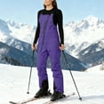 thumbnail image 1 of CCRFTGI Womens Snow Pants Baggy Snowboarding Adjustable Straps Snow Pants Winter Athletic Waterproof Straps Overalls Womens Snow Bibs Purple M, 1 of 7