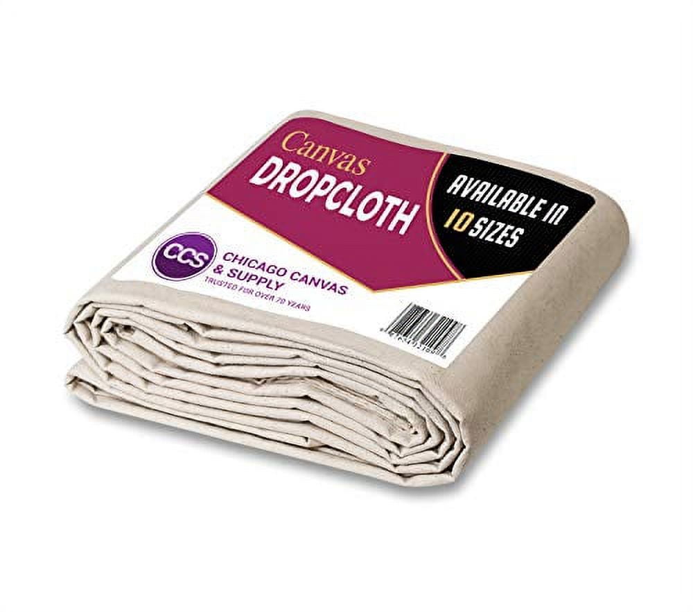 CCS CHICAGO CANVAS & SUPPLY All Purpose Canvas Cotton Drop Cloth, 6 by