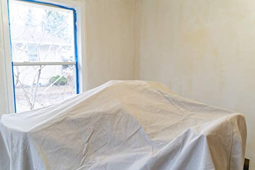 CCS Canvas Drop Cloth with Grommets (12oz)  Heavy Duty Cotton Duck Cloth Tarp for Curtains, Backdrops, Painting  Washable & Reusable Floor Cover, Dust Sheet for Furniture (Natural, 12x12 Ft)
