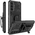 thumbnail image 1 of CCSamll Case for Samsung Galaxy A24 4G with Belt Clip Holster, Heavy Duty Protection Armor Case with Kickstand Sturdy Durable Phone Cover for Samsung Galaxy A24 4G JG Black, 1 of 7