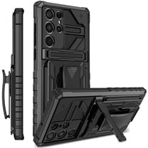 CCSamll Case for Samsung Galaxy S23 Ultra (Not S23) with Belt Clip Holster, Heavy Duty Protection Armor Case with Kickstand Sturdy Durable Phone Cover for Samsung Galaxy S23 Ultra JG Black