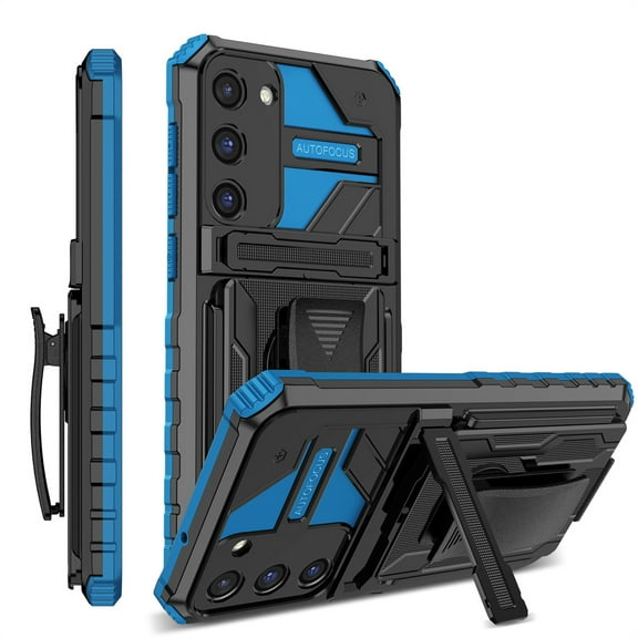 CCSamller for Samsung Galaxy A25 Case with Belt-Clip Kickstand Holster, Rugged & Durable Armor Case Heavy Duty Protection Cover for Samsung A25 JG Blue