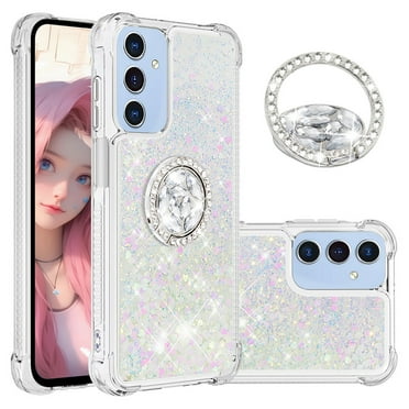 CCSmall for Samsung Galaxy A16 5G Case Clear Glitter Bling for Women, Flowing Liquid Quicksand Sparkly Cover with Diamond Ring Holder Case for Samsung Galaxy A16 5G LSZ Colorful