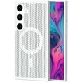 thumbnail image 1 of CCSmall for Samsung Galaxy S22 Heat Dissipation Case with Magnetic Ring, Mesh Breathable Hollow Cellular Hole Slim Phone Case Cover for Samsung Galaxy S22 SR White, 1 of 1
