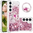 thumbnail image 1 of CCSmall for Samsung Galaxy S25 Case Clear Glitter Bling for Women, Flowing Liquid Quicksand Sparkly Cover with Diamond Ring Holder Case for Samsung Galaxy S25 LSZ Rose Gold, 1 of 7