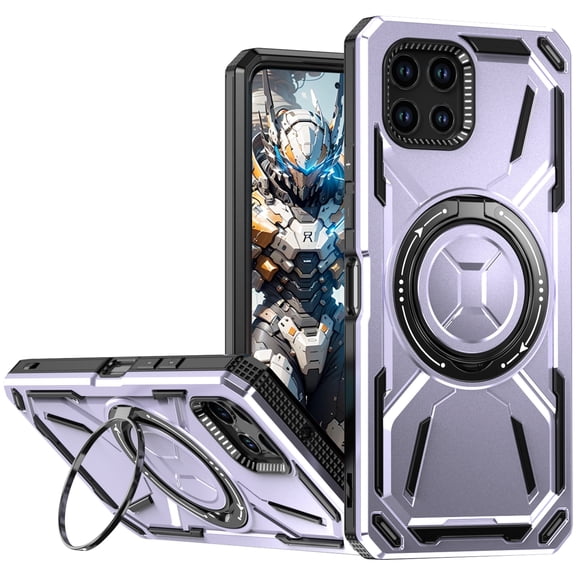 CCSmall for T-Mobile REVVL 7 Case with 360° Rotatable Ring Holder for Men, Military Shockproof Protective with Magnetic Ring Holder Case Phone Cover for REVVL 7 2HJ Purple
