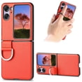 thumbnail image 1 of CCSmall for Oppo Find N2 Flip Case with Ring, Slim PU Leather Protective Cover Phone Case Oppo Find N2 Flip ZH Orange, 1 of 8