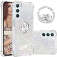 thumbnail image 1 of CCSmaller Glitter Clear Sparkly Bling Case for Samsung Galaxy A14 , Flowing Liquid Quicksand Cover with Diamond Ring Holder Case for Samsung Galaxy A14 5G /4G LSZ Colorful, 1 of 8