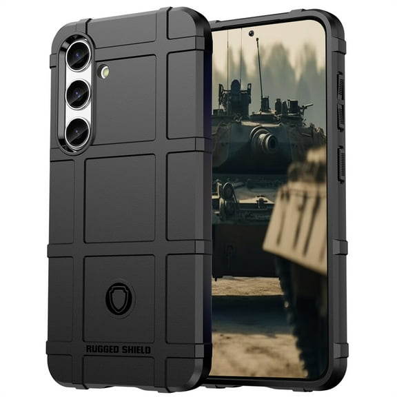 CCSmaller for Samsung Galaxy S24 Case for Man, Heavy Duty Shockproof Durable Phone Case Support Wireless Charging Cover for Samsung Galaxy S24 HD Black