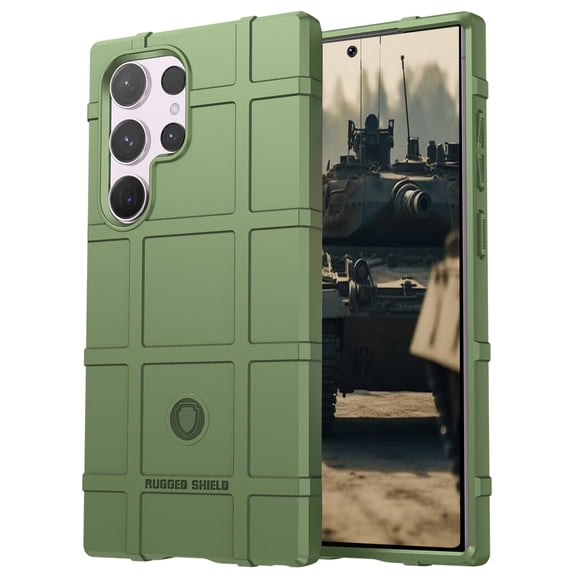 CCSmaller for Samsung Galaxy S24 Ultra Case (Not S24) for Man, Heavy Duty Shockproof Durable Phone Case Support Wireless Charging Cover for Samsung Galaxy S24 Ultra HD Green