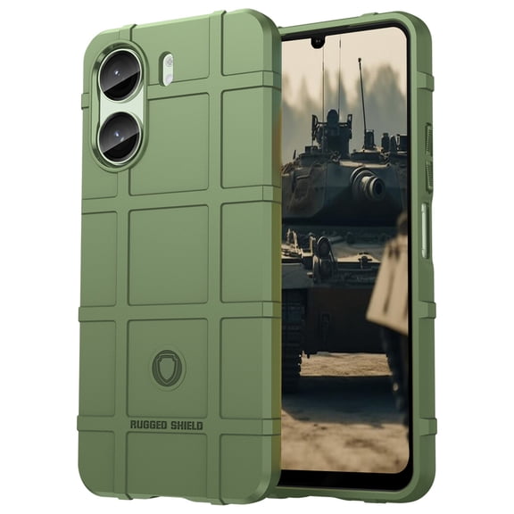 CCSmaller for Xiaomi Redmi 13C Case for Man, Heavy Duty Protection Shockproof Phone Case Support Wireless Charging Cover for Xiaomi Redmi 13C /POCO C65 HD Green