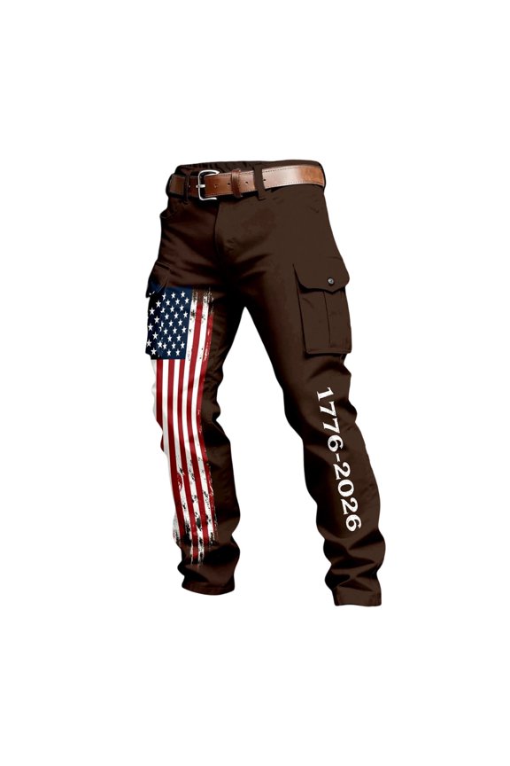 CCT 250 Anniversary Usa Independence Day Men's Cargo Pants 250th Anniversary Print Double Pocket Work Pants