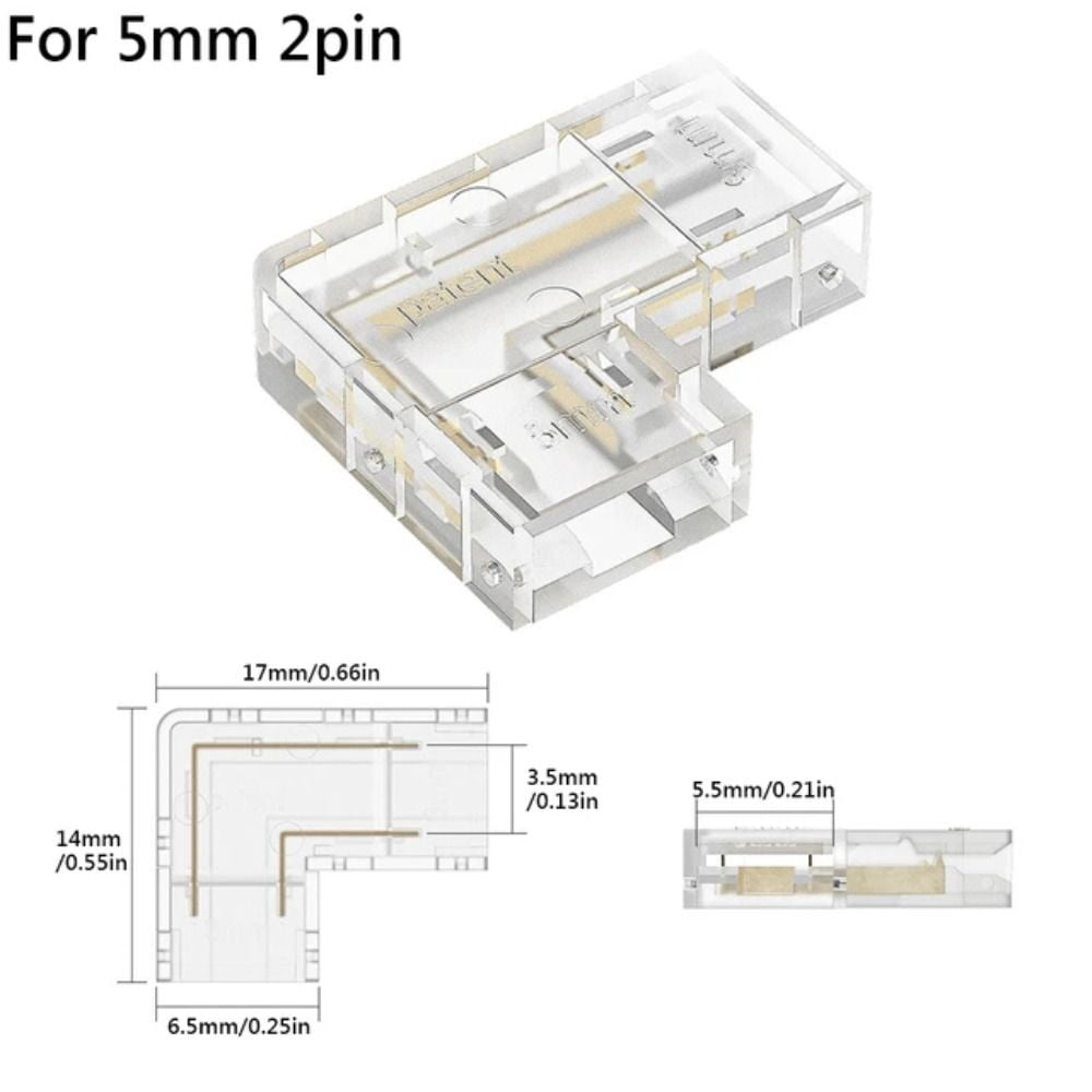 For CCT FCOB RGB Strip Lights Quick Connect L Shape Corner 90 Degree ...