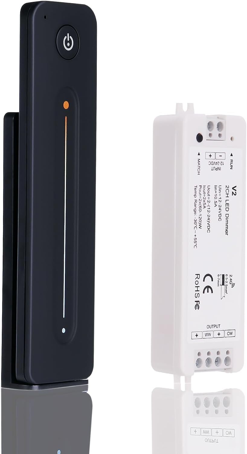 CCT LED Strip Remote Controller DC 12V/24V WallMounted RF