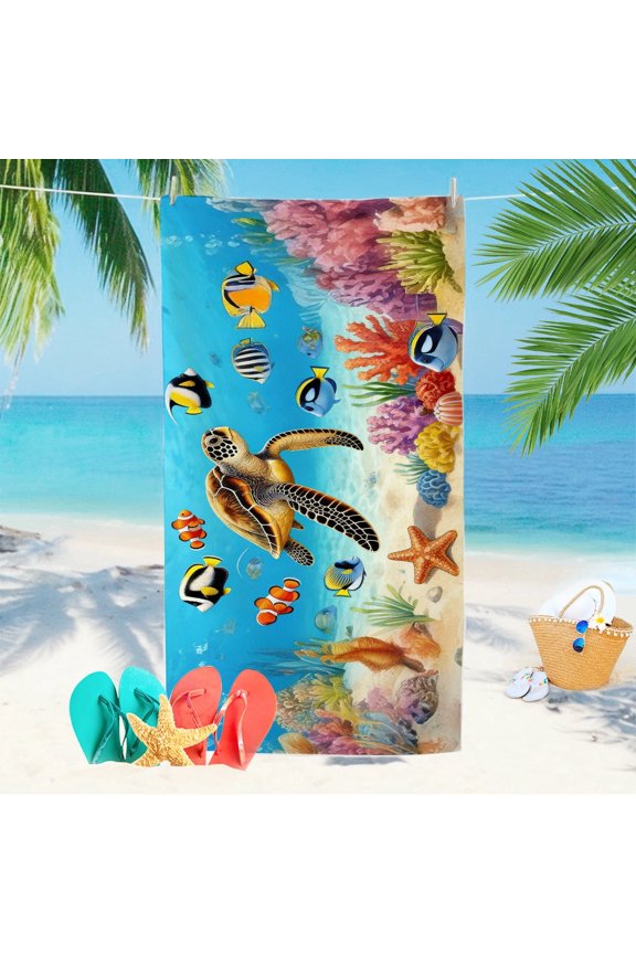 A Vibrant Underwater World 30×60in Microfiber beach towels Absorbent Soft for Beach Pool