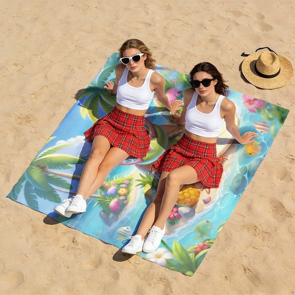 CCTFS Beach Party 51×59in beach towels Microfiber Square Absorbent for Pool