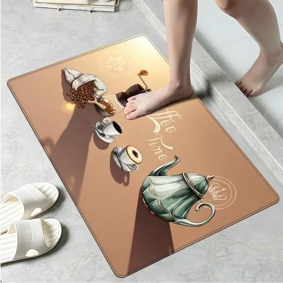 CCTFS Coffee, coffee beans Kitchen Mat Rug - Perfect for Kitchen Counter, 16''*24'', Functional for Decoration