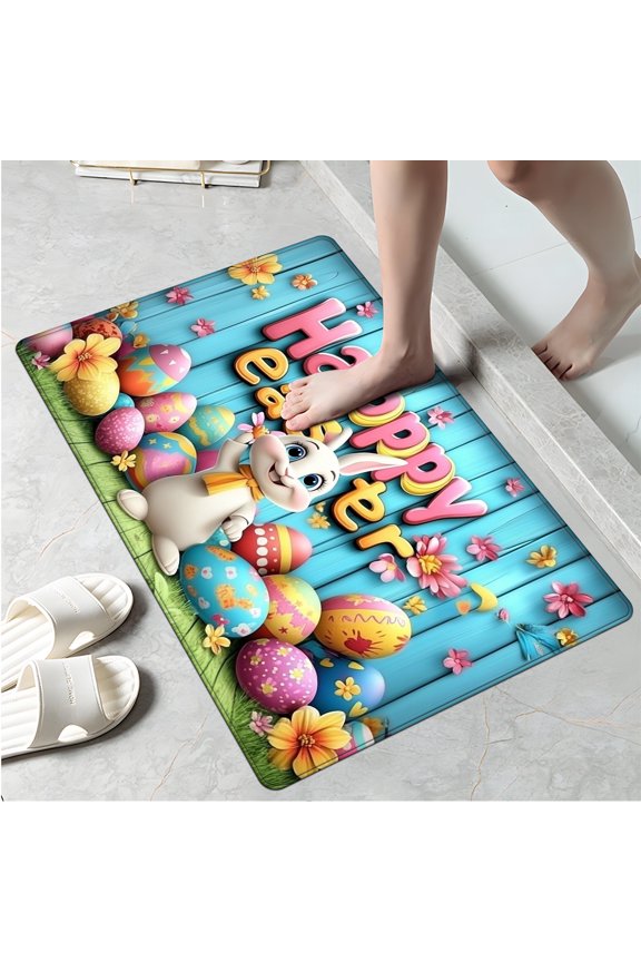 Easter Bunny Egg 1 Kitchen Mat Rug - Perfect for Kitchen Counter, 16''*24'', Functional for Decoration