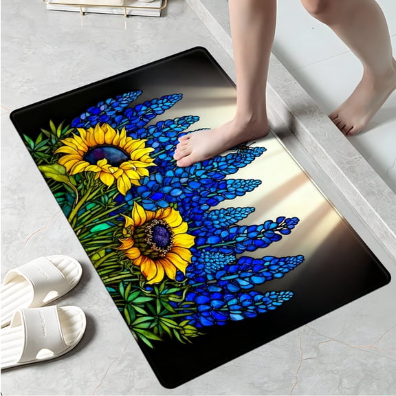 CCTFS Flower sea beam Kitchen Mat Rug - Perfect for Kitchen Counter, 16''*24'', Functional for Decoration