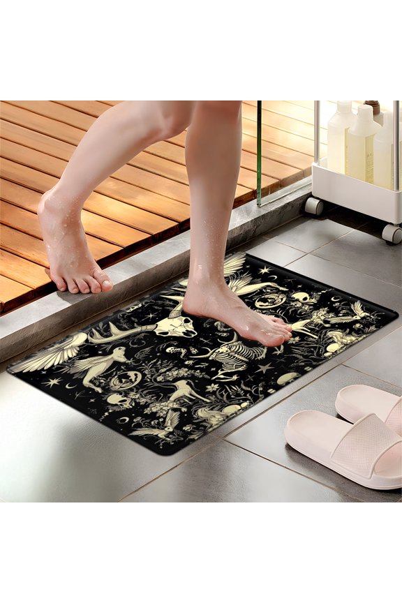 Gothic Skull Skull Soft Non-slip 1Pc Flannel Mat & Kitchen Rugs,Great for Entryway Bathroom