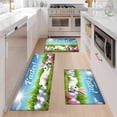 thumbnail image 1 of CCTFS Happy Easter Bunny Egg Kitchen Mat Rug Set - 3 Pcs Perfect for Kitchen Counter, 16''*24''/20''*32''/47''*18'', Functional for Decoration, 1 of 10