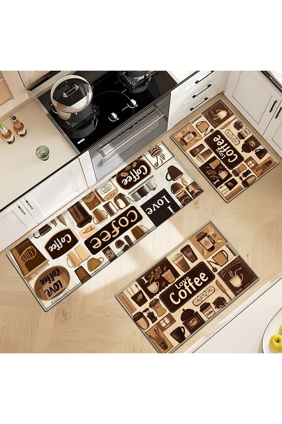 Kitchen Rugs Set of 3, Holiday Kitchen Mat Decor Home Decorations, Green Mats for Kitchen Floor - 16''*24'' and 20''*30'' and 17''*47'' in