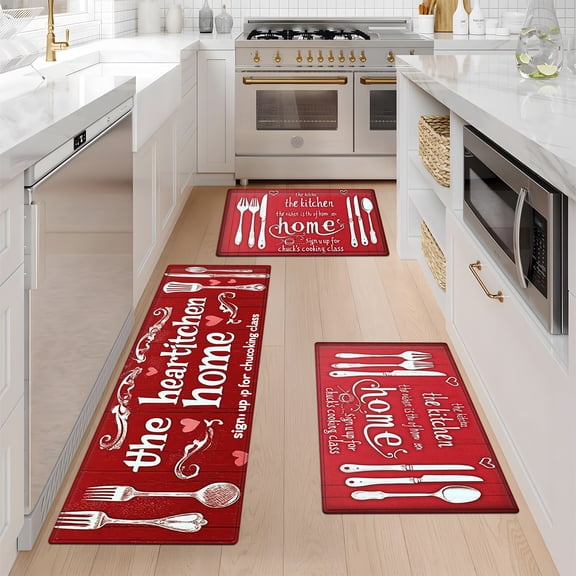 CCTFS Kitchen cooking class Kitchen Mat Washable Non-Skid Absorbent Runner Rugs (16''24''/20''32''/47''18'') - 3 Pcs Recommended for Kitchen Sink Front/Floor, Suitable for All Age Groups