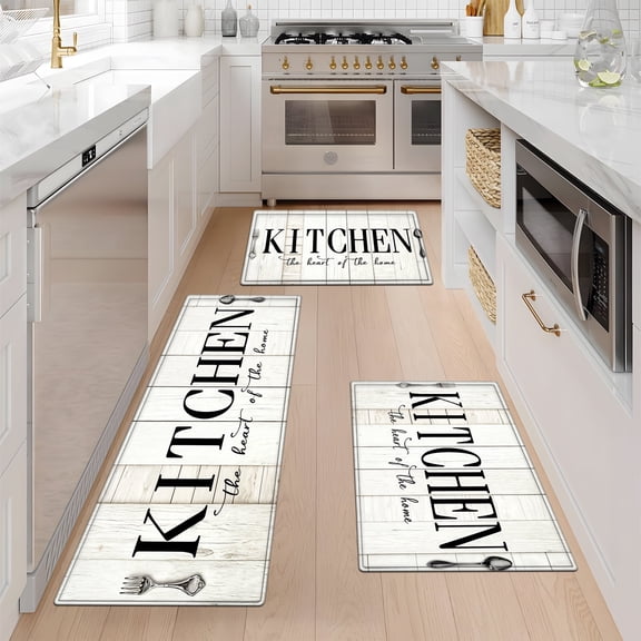 CCTFS Kitchen family center Fall Kitchen Rugs Non Skid Washable Area Carpet [Made in USA], Multi - 3 Pcs 16''*24''/20''*32''/47''*18''