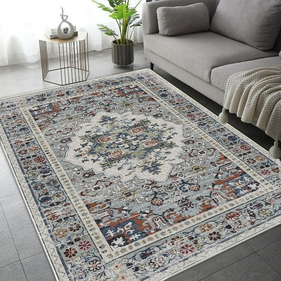 CCTFS Living Room Area Rug 5x7 Large Boho Vintage Oriental Carpet Colorful Soft Non-slip Machine Washable Rug Bedroom