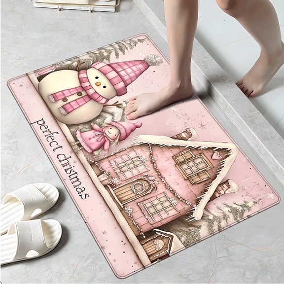CCTFS Perfect Christmas Kitchen Mat Washable Non-Skid Absorbent Runner Rugs (16''24'') - 1Pc Recommended for Kitchen Sink Front/Floor, Suitable for All Age Groups
